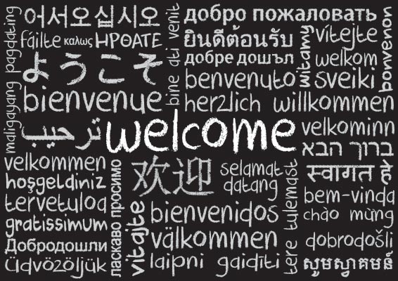 welcome banners in different languages