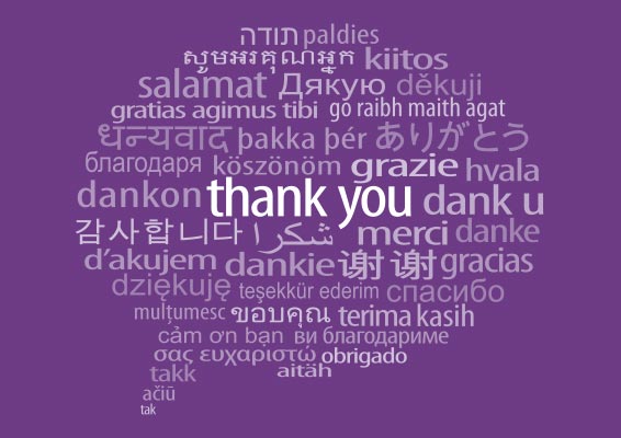 thank you banners in different languages